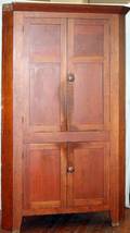 051092 AMERICAN CHERRY CORNER CUPBOARD 19TH C