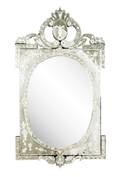 Venetian Style Floral Etched Glass Mirror
