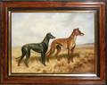 032095 WESTON OIL ON CANVAS 35 X 48 HUNTING DOGS