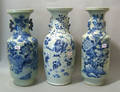Three Chinese export blue and white jardinieres
