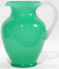021081 STEUBEN CARDER GREEN JADE  ALABASTER PITCHER