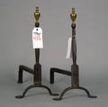 Pair of reproduction wrought iron andirons