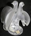 050098 LALIQUE CRYSTAL DOVES H 8 12 L 7