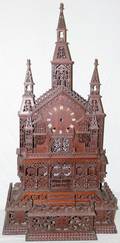 041148 GERMAN GOTHIC STYLE STEEPLE CLOCK C 1890