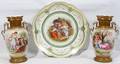 040145 AUSTRIAN PORCELAIN MANTEL URNS  A CHARGER
