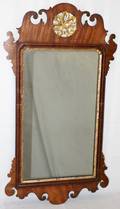 032155 CHIPPENDALE MAHOGANY MIRROR 18TH C H 37