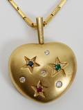 032147 18 KT YELLOW GOLD HEART SHAPED PENDANT