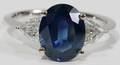 032145 350 CT BLUE OVAL SAPPHIRE AND DIAMOND RING