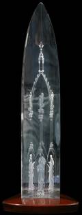 021129 STEUBEN GLASS SCULPTURE CATHEDRAL H 15