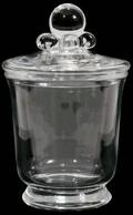 021126 STEUBEN GLASS COVERED CIGARETTE JAR H 5 14