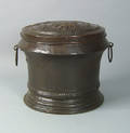 Continental round copper canister 18th c
