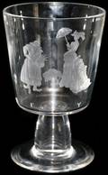 021117 STEUBEN GLASS ENVY VASE H 7 14 ENGRAVED