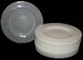 021114 STEUBEN ALABASTER SWIRLED GLASS PLATES 12