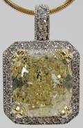 012064 152CT FANCY YELLOW DIAMOND PENDANT ON CHAIN