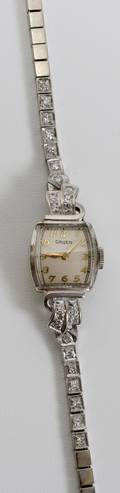 011236 GRUEN 14K WHITE GOLD  DIAMOND LADYS WATCH