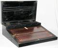 011221 ENGLISH EBONY  SCRIMSHAW LAP DESK C1850