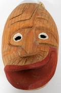 011203 IROQUOIS CARVED WOOD FALSE FACE MASK 20TH C