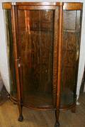 010067 OAK  CURVED GLASS CHINA CABINET C1900 H60