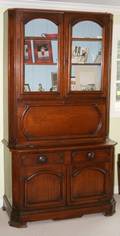 122097 VICTORIAN WALNUT SECRETARY DESK 19TH C