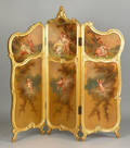 Louis XVI style giltwood folding screen ca 1900