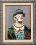 060137 HY VOGEL OIL ON BOARD CARICATURE CLOWN