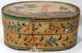 060129 GERMAN HAND PAINTED WOOD BRIDES BOX 19TH C