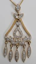 060111 14KT YELLOW GOLD  50 CT DIAMOND PENDANT