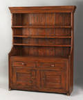 English one piece pine pewter cupboard ca 1800