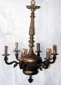 051157 FRENCH BRONZE SIXLIGHT CHANDELIER H 32