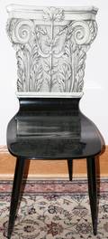 051148 PIERO FORNASETTI WOOD  METAL SIDE CHAIR