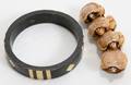 050148 CARVED BONE  EBONY WOOD BANGLE BRACELETS