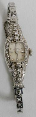 041165 HAMILTON 14KT WHITE GOLD LADYS WATCH C 1930