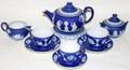 032201 WEDGWOOD BLUE JASPERWARE ASSEMBLED TEA SET