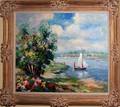 031196 OIL ON CANVAS SAILBOATS ON THE RIVER