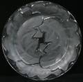 030181 LALIQUE CRYSTAL LEAF PATTERN DISH DIA 7