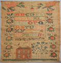 York Pennsylvania silk on linen needlework dated 1837 wrought by Anna Mary Ebert