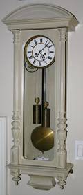 020125 PAINTED WOOD WALL CLOCK MID 20TH C H 40