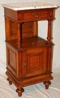 010089 AUSTRIAN MAHOGANY MARBLE TOP STAND C1900