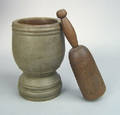 Pennsylvania turned wooden mortar and pestle late 18th c