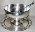 060153 SILVER PLATE PUNCH BOWL TRAY AND LADLE
