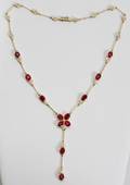 052170 12CT RUBY  150 CT DIAMOND NECKLACE L 16