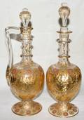 051225 VENETIAN HANDBLOWN CRYSTAL DECANTERS C 1930