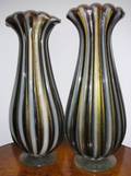 051224 VENETIAN HANDBLOWN GLASS VASES C 1940 PAIR