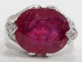 051219 WHITE GOLD 11CT RUBY  118CT DIAMOND RING