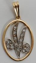050192 14 KT YELLOW GOLD  DIAMOND PENDANT 30 GRAMS