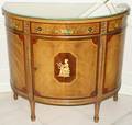 042160 GRAND RAPIDS MI MAHOGANY DEMILUNE COMMODE