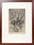 042136 JOSEPH PENNELL ETCHING THE THREE TOWERS