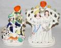 041247 ENGLISH STAFFORDSHIRE FIGURAL SPILL VASES TWO
