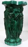 041245 MALACHITE GLASS VASE H 10