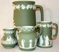 032241 WEDGWOOD MOSS GREEN JASPERWARE PITCHERS